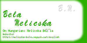 bela melicska business card